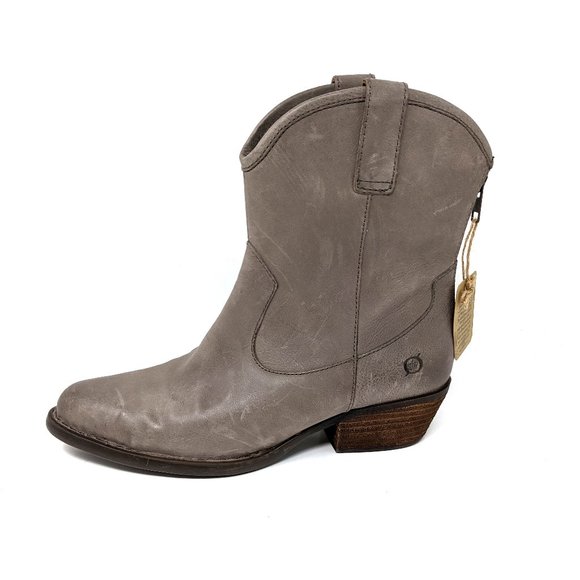 Born Wynd Grey Leather Ankle Pull 